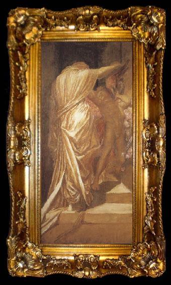 framed  george frederic watts,o.m.,r.a. A Study for Love and Death (mk37), ta009-2